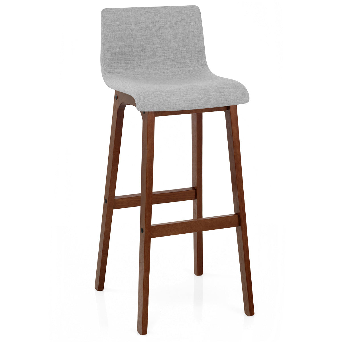 Stoff Barhocker Walnuss - Drift Grau