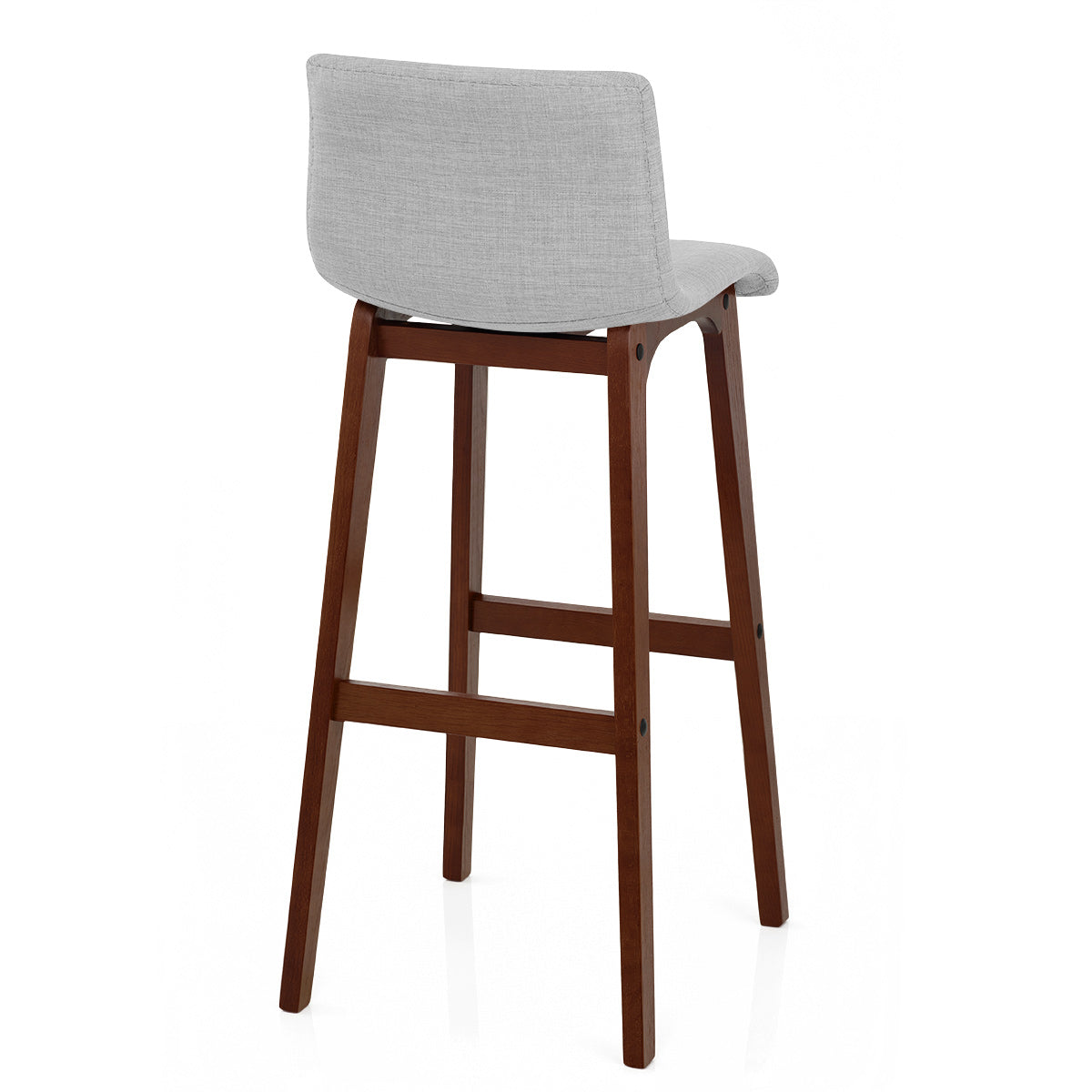 Stoff Barhocker Walnuss - Drift Grau