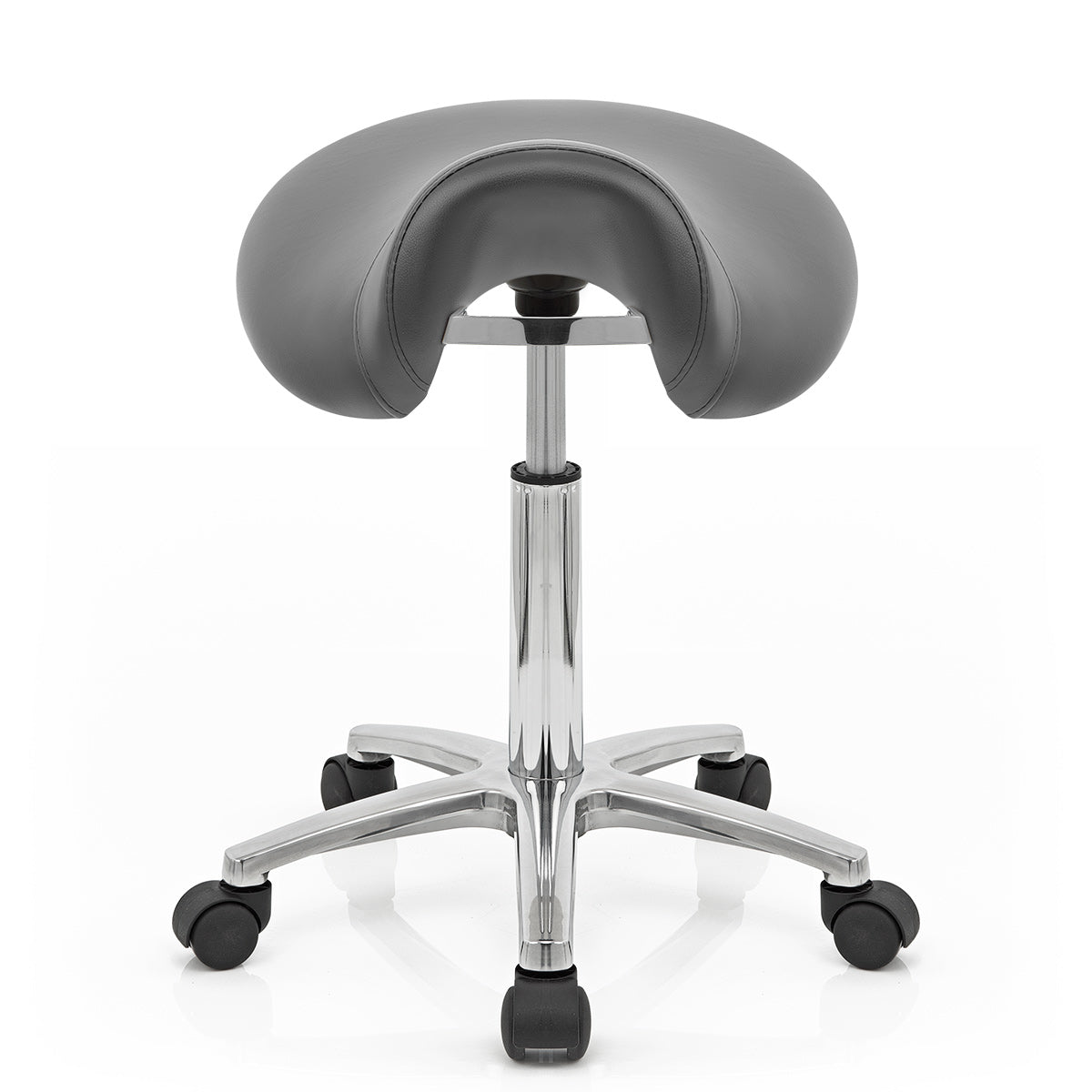 Kunstleder Rollhocker - Deluxe Saddle Grau
