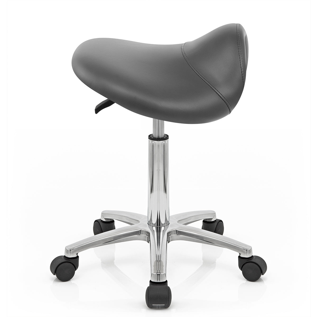 Kunstleder Rollhocker - Deluxe Saddle Grau