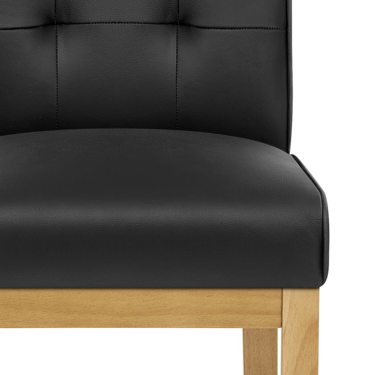Sgabello Vera Pelle Legno - Ashby Nero