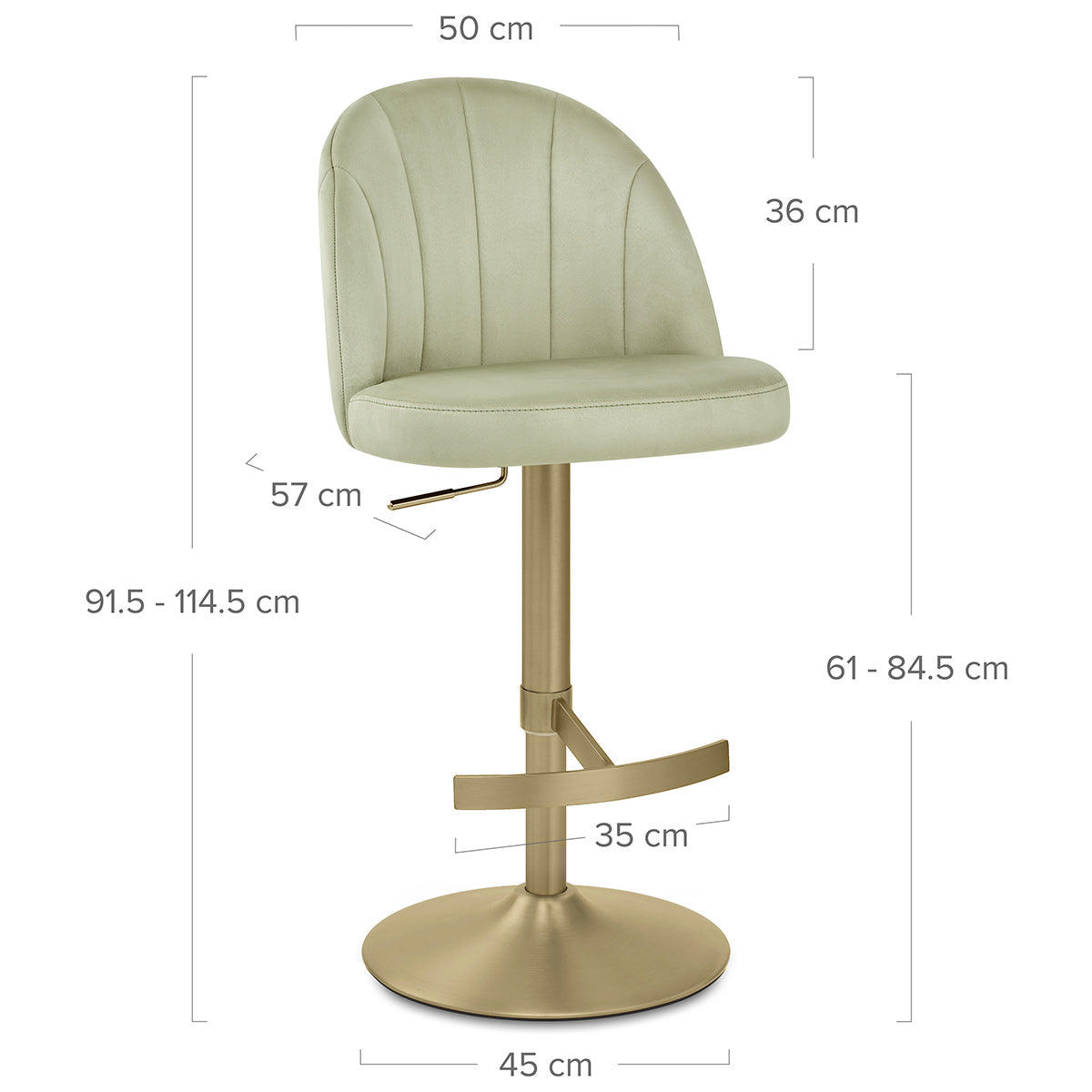 Sgabello Velluto Oro Spazzolato - Nicola Verde
