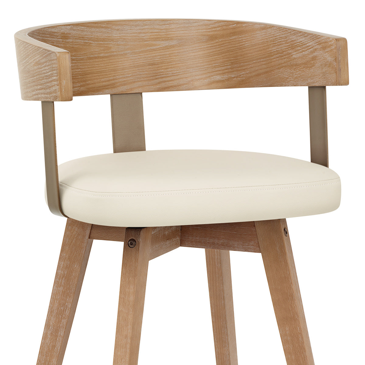 Echtleder Barhocker Eiche - Roman Beige