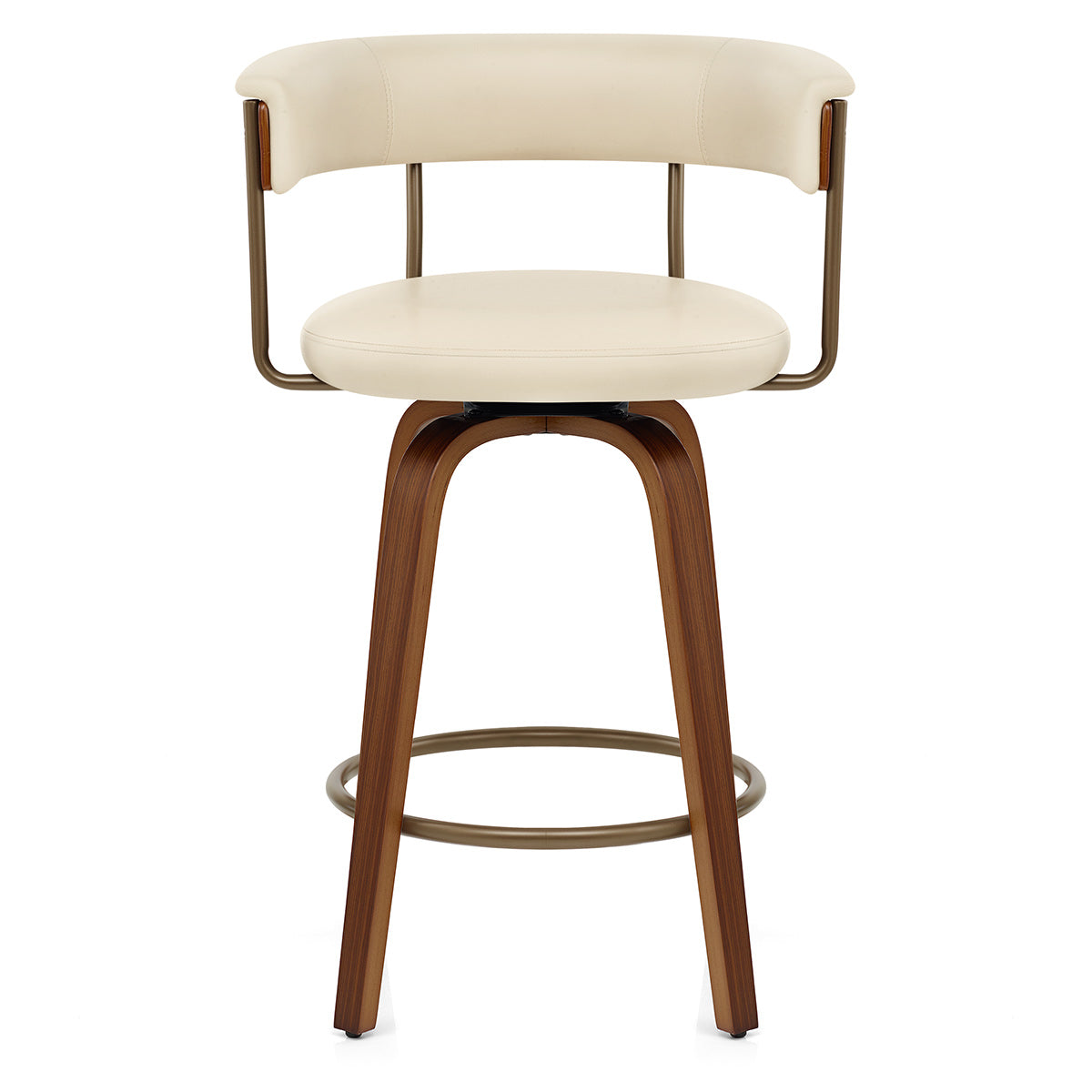Barhocker Kunstleder Walnuss  - Costa Beige