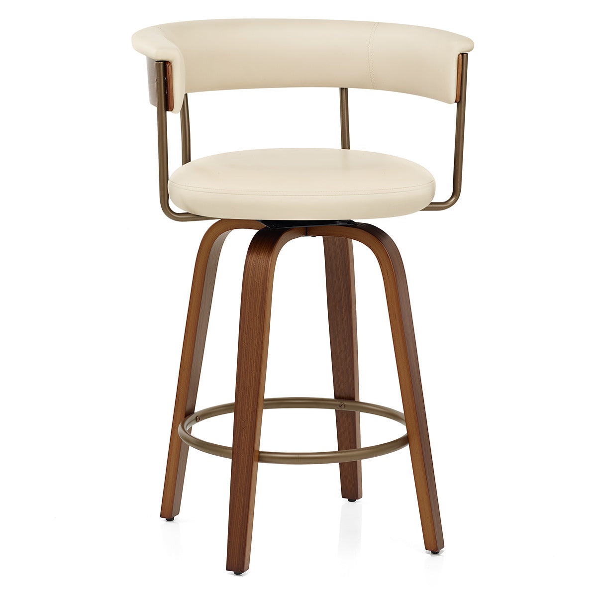 Barhocker Kunstleder Walnuss  - Costa Beige