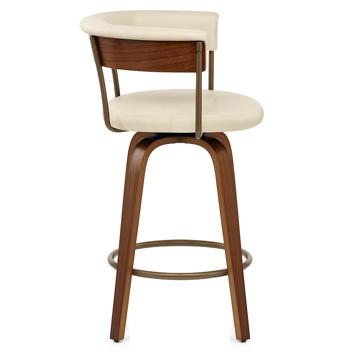 Barhocker Kunstleder Walnuss  - Costa Beige