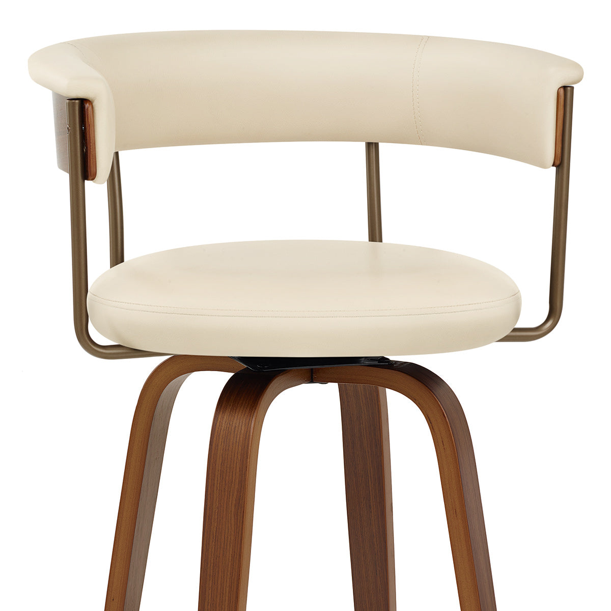 Barhocker Kunstleder Walnuss  - Costa Beige