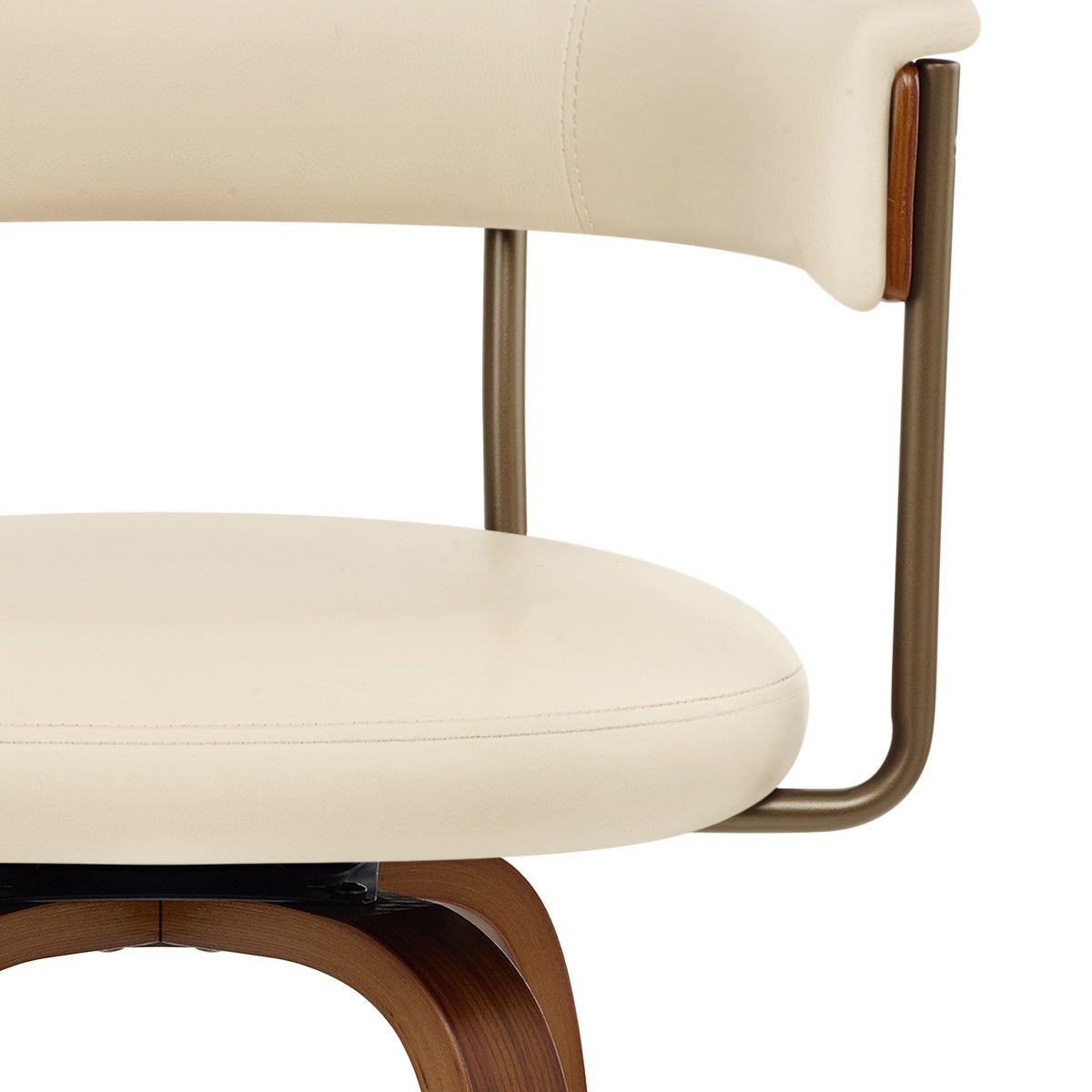 Barhocker Kunstleder Walnuss  - Costa Beige