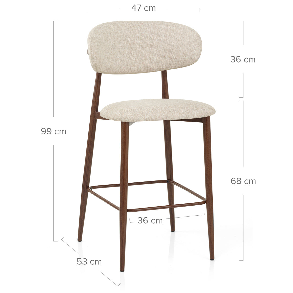 Barhocker Stoff - Harrow Beige