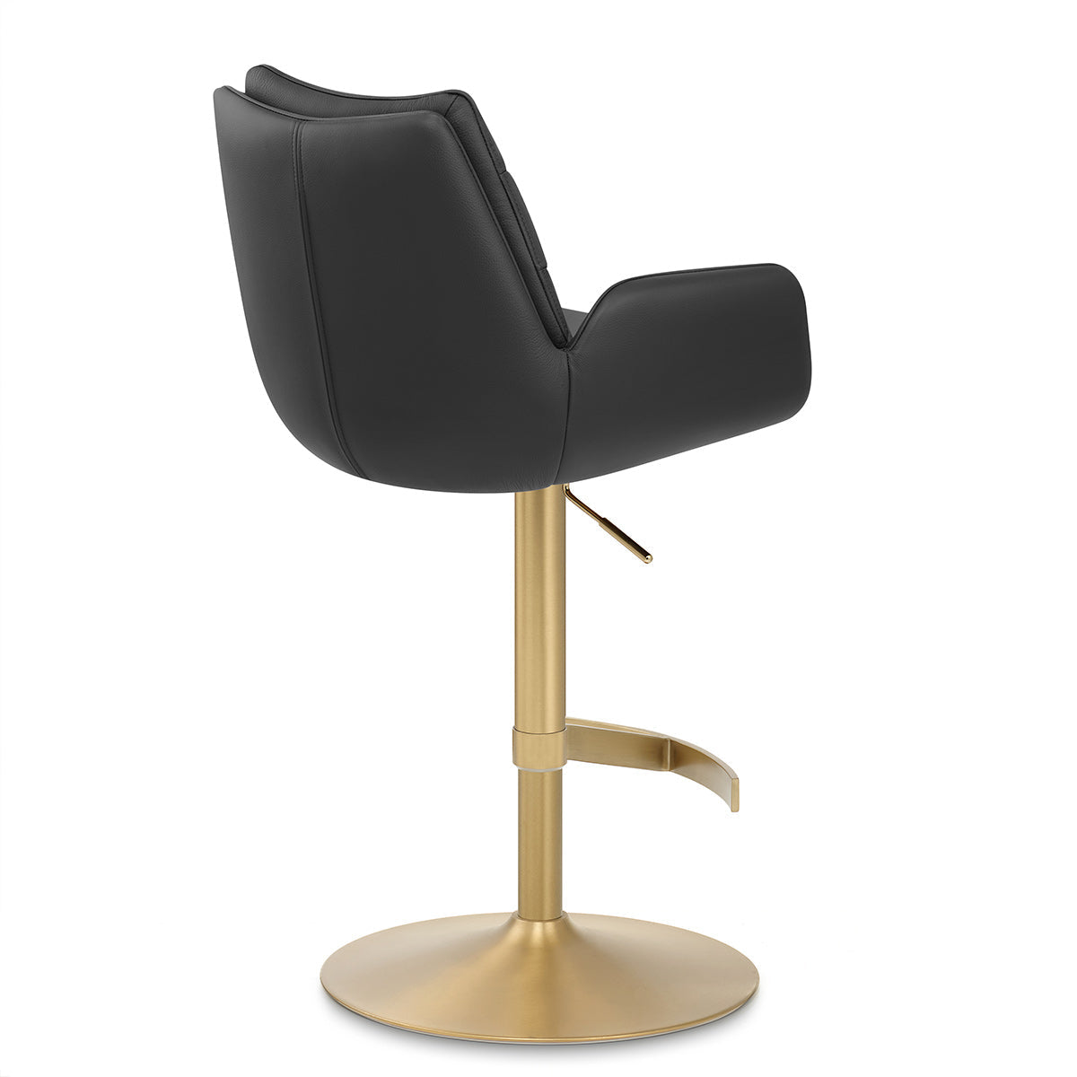 Barhocker Echtleder Gold - Seville Schwarz
