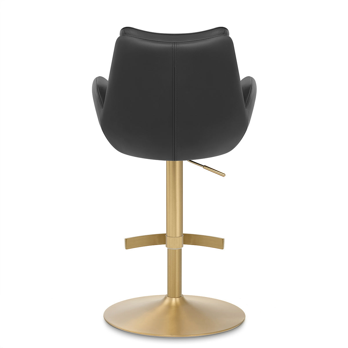 Barhocker Echtleder Gold - Seville Schwarz