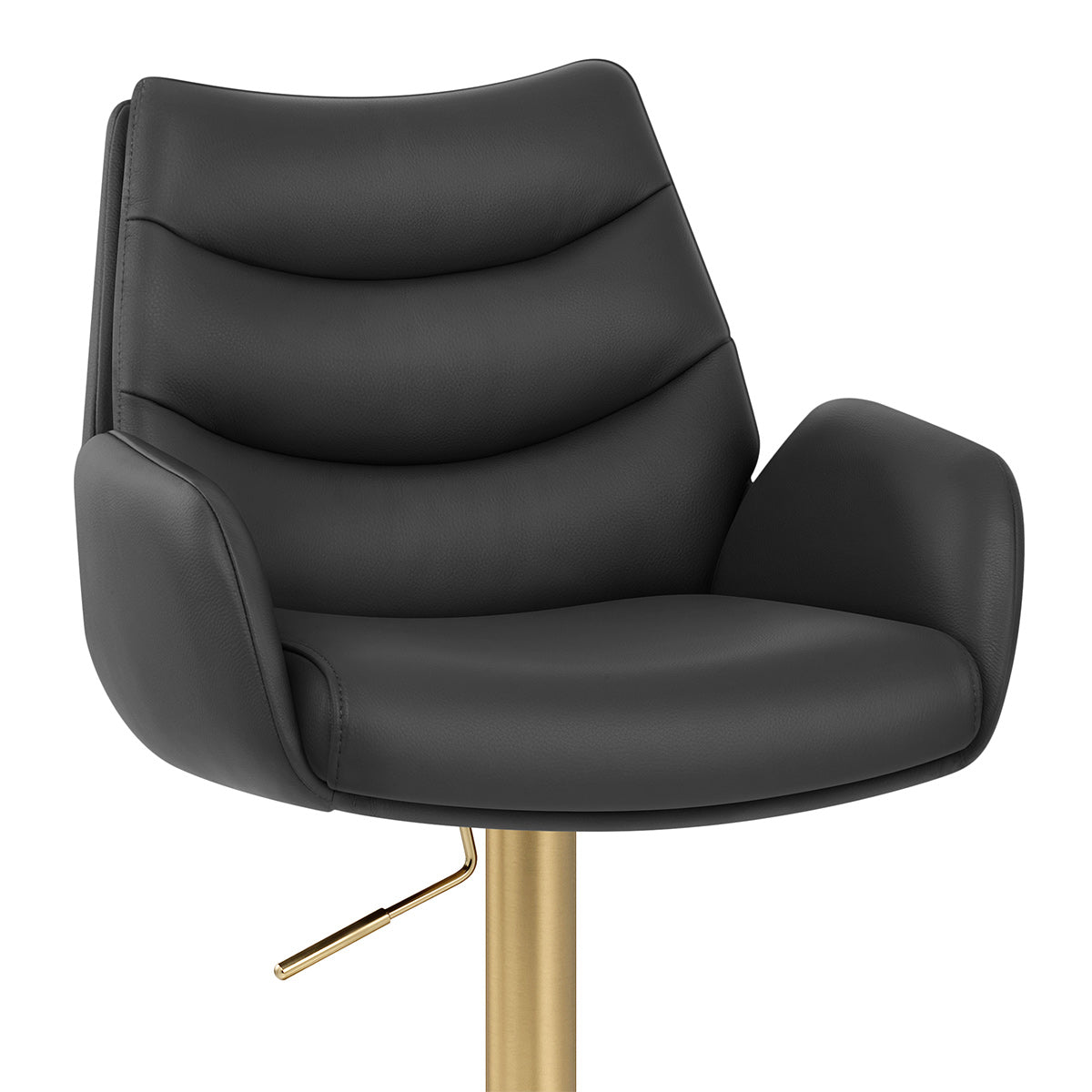Barhocker Echtleder Gold - Seville Schwarz