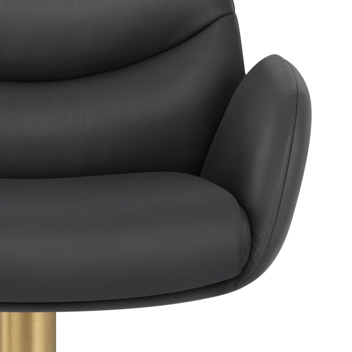 Barhocker Echtleder Gold - Seville Schwarz