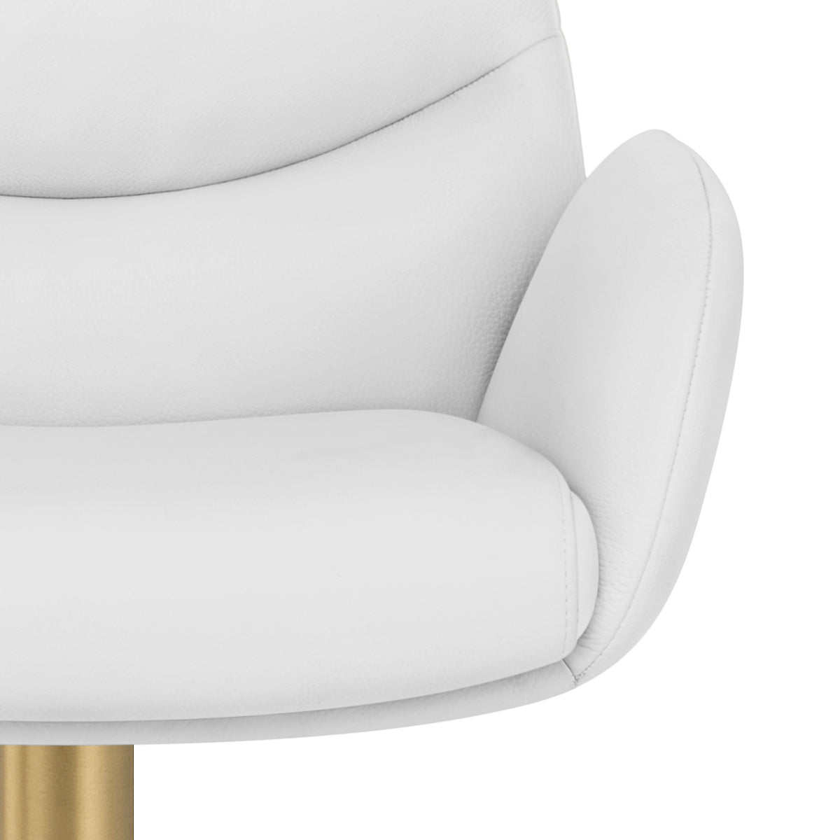 Barhocker Echtleder Gold - Seville Weiß