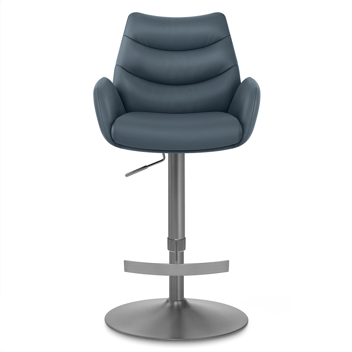 Barhocker Echtleder Graphit - Seville Blau