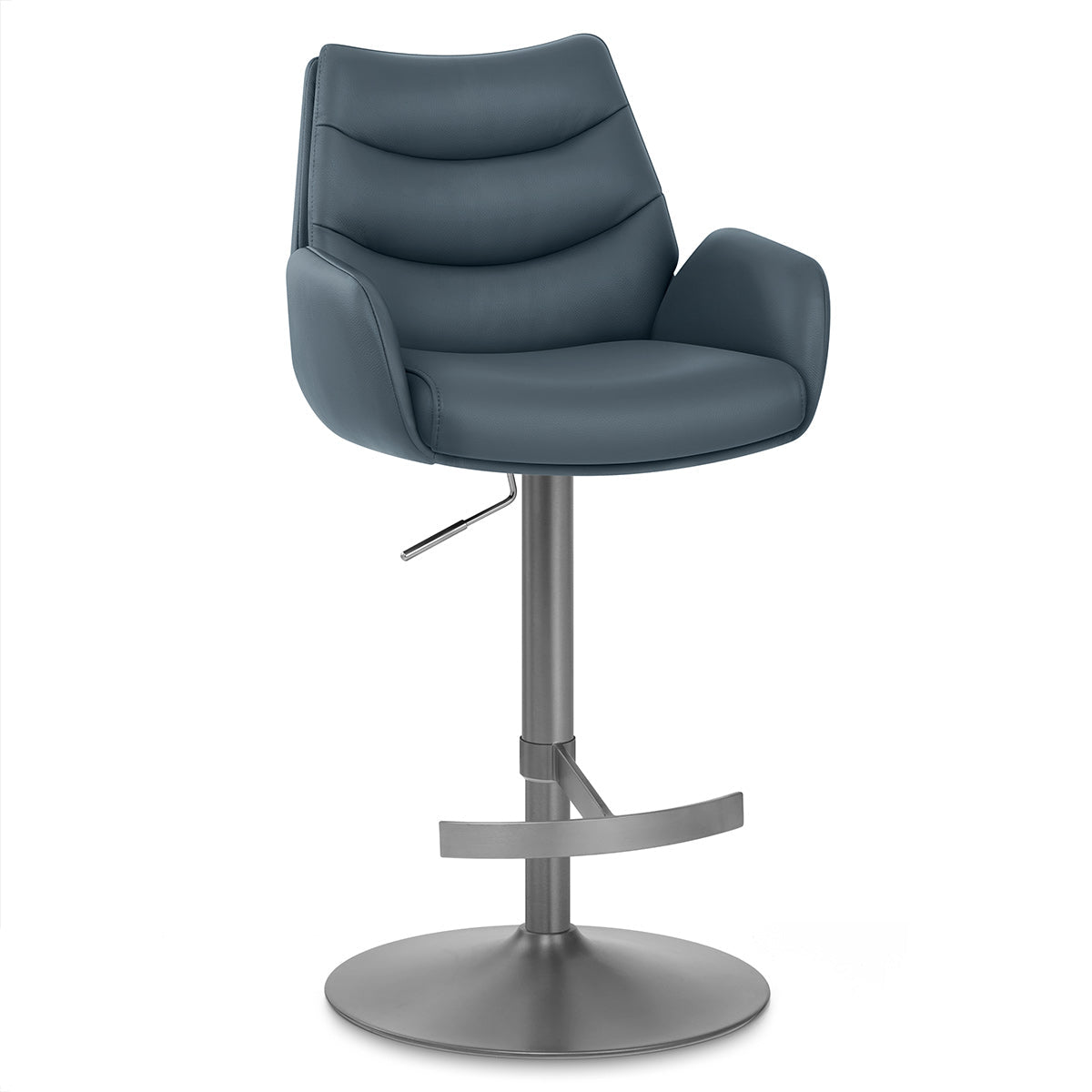 Barhocker Echtleder Graphit - Seville Blau