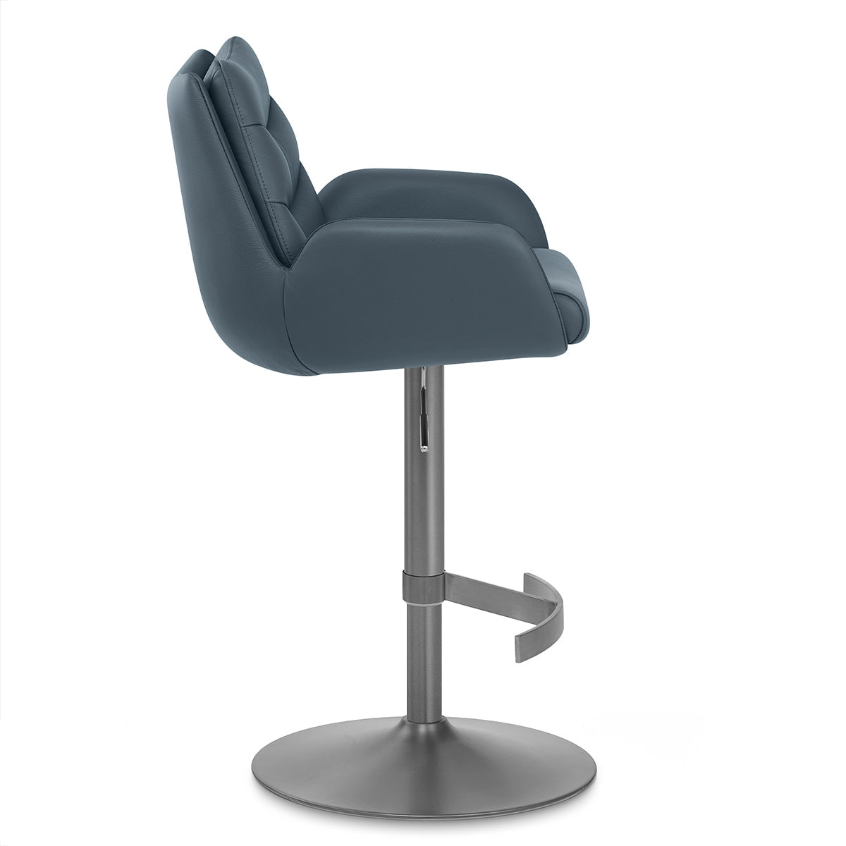 Barhocker Echtleder Graphit - Seville Blau