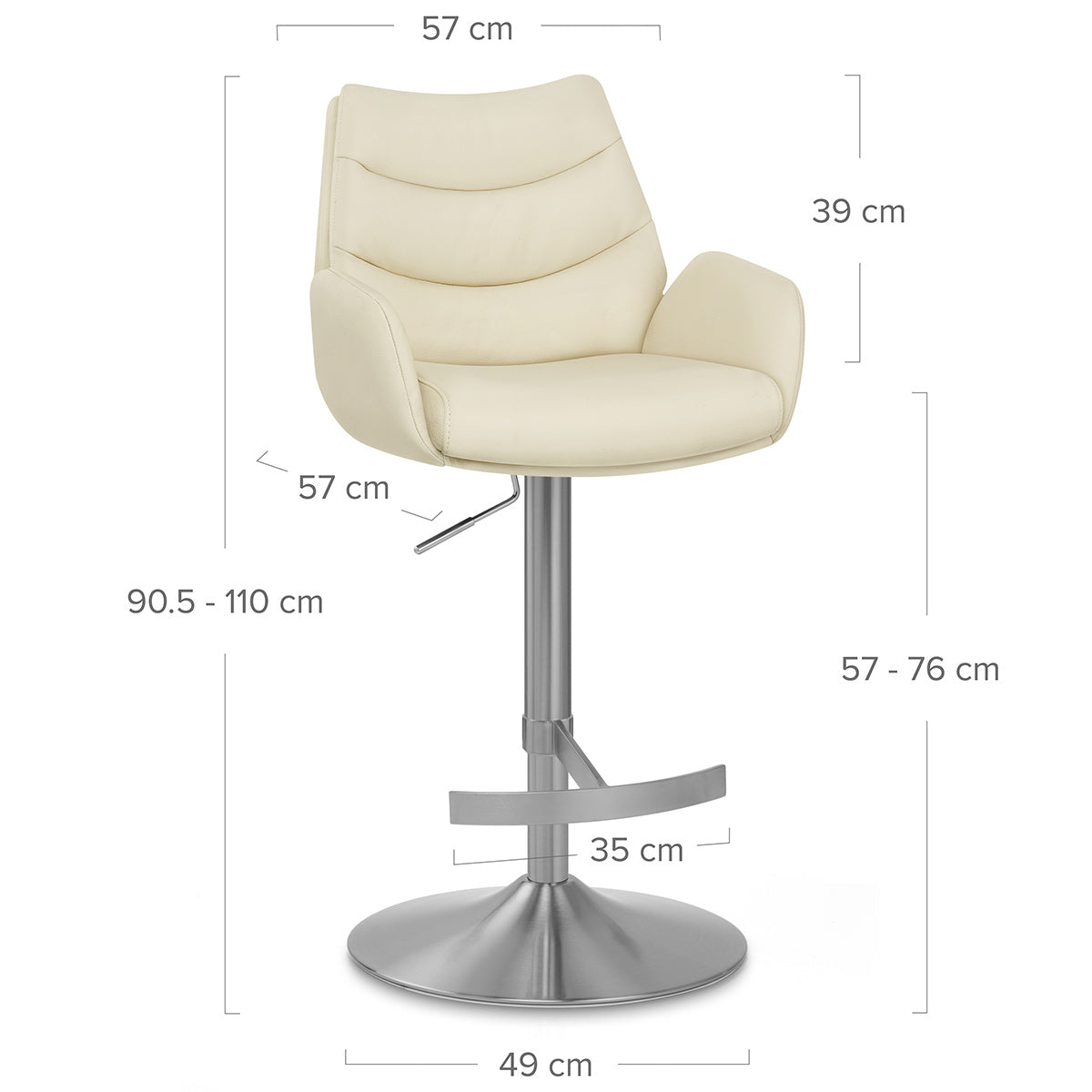Barhocker Echtleder Gebürstet - Seville Beige