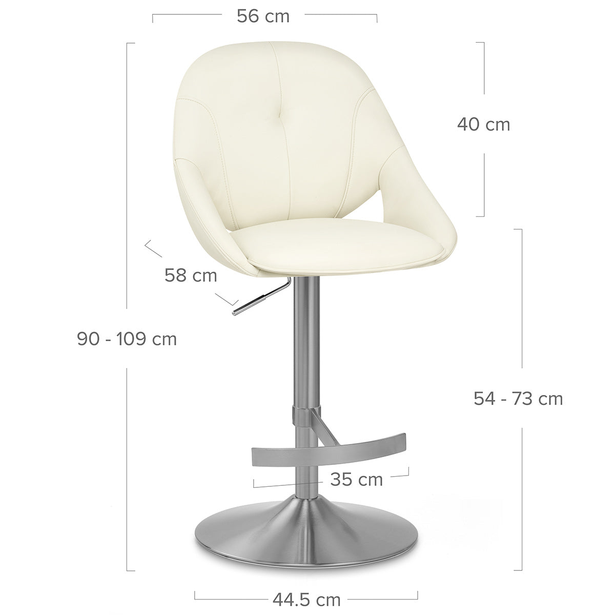 Barhocker Öko-Leder Gebürstet - Rico Beige