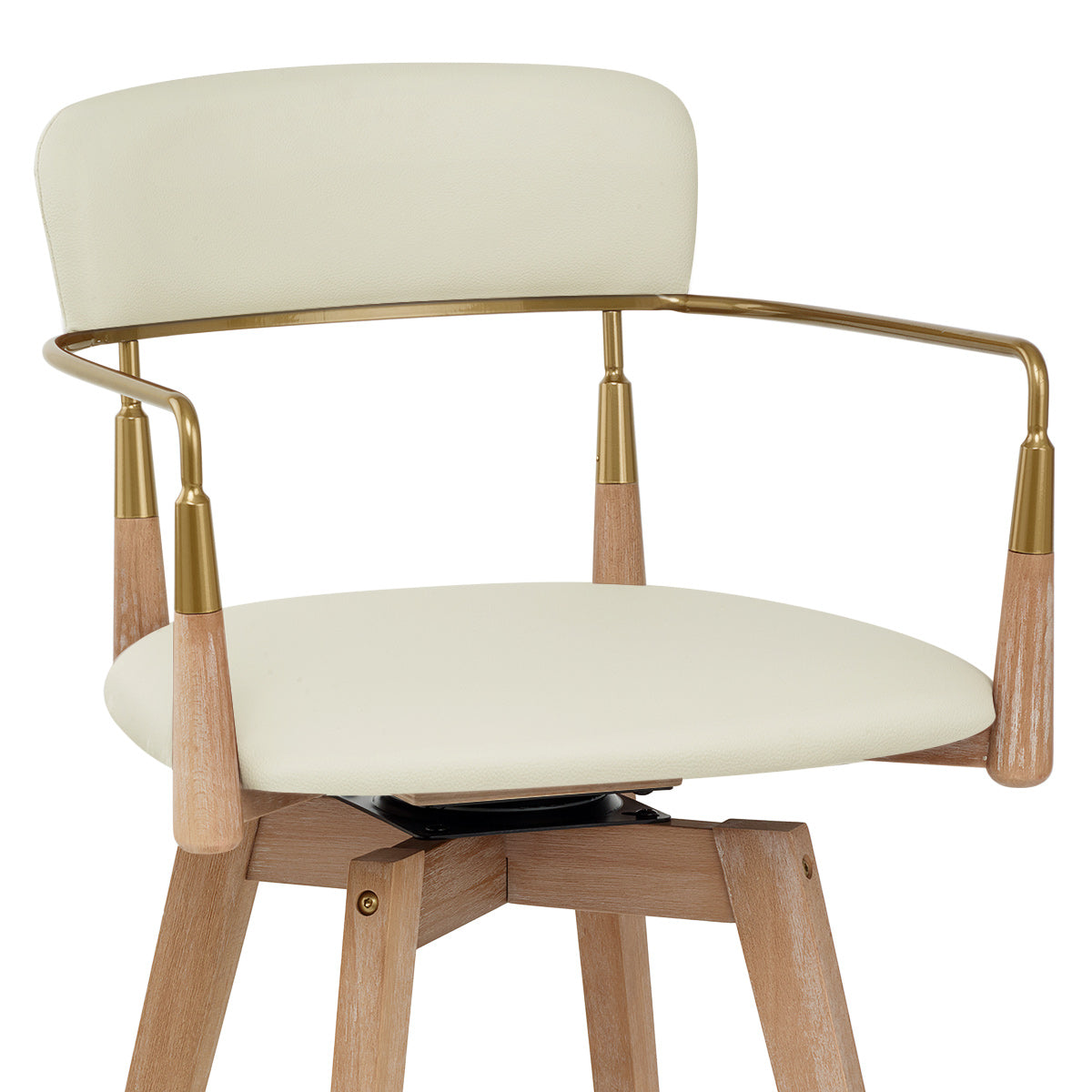 Sgabello Vera Pelle Legno - Reed Crema