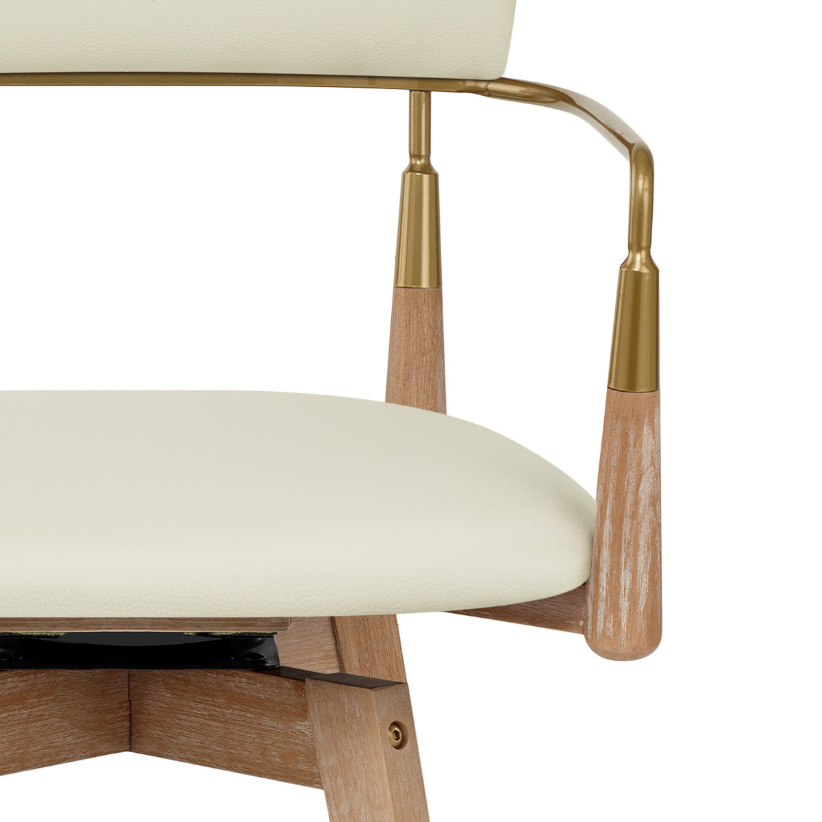 Sgabello Vera Pelle Legno - Reed Crema