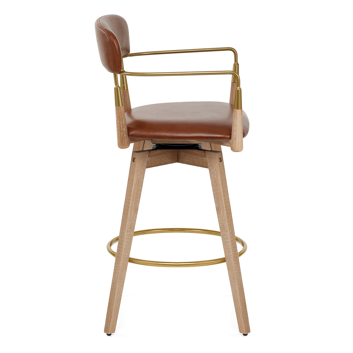 Sgabello Vera Pelle Legno - Reed Cuoio