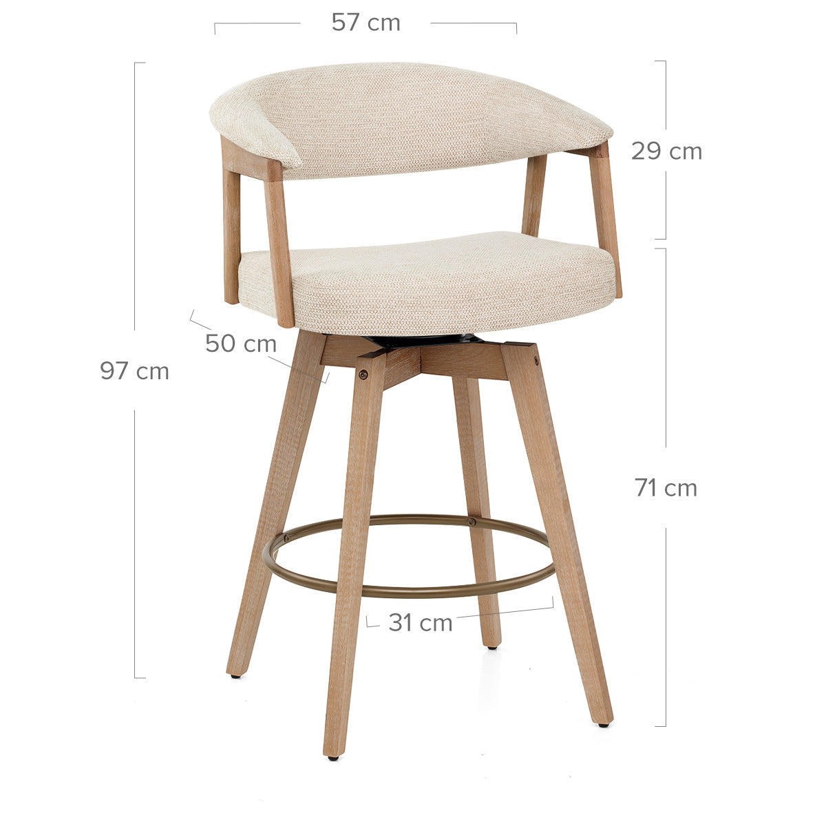 Sgabello Tessuto Quercia - Falco Beige