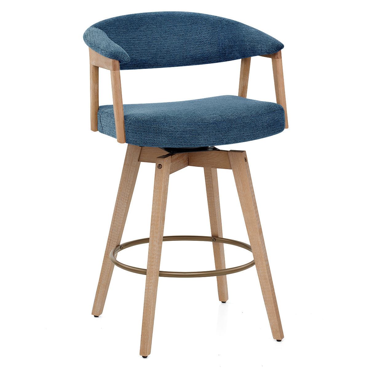 Stoffbarhocker Eiche - Falco Blau