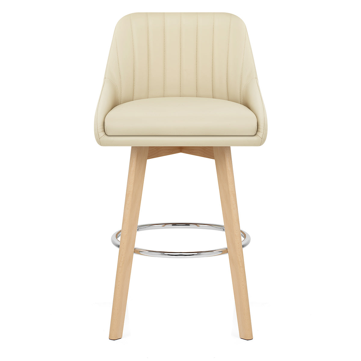 Echtleder Barhocker Eiche - Hamilton Beige