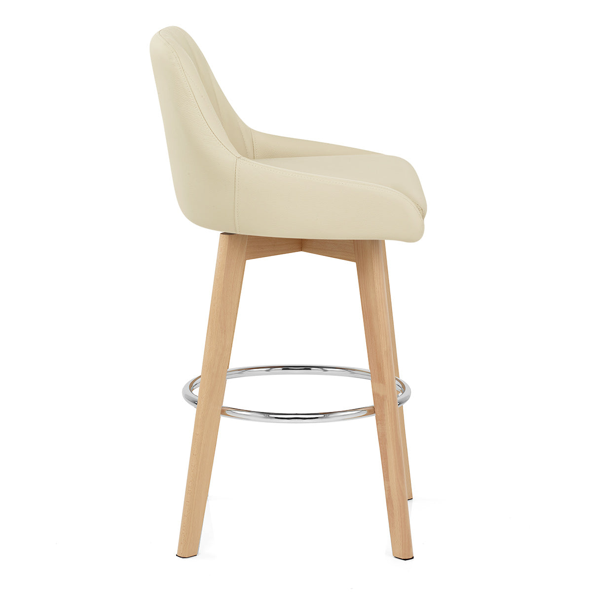 Echtleder Barhocker Eiche - Hamilton Beige