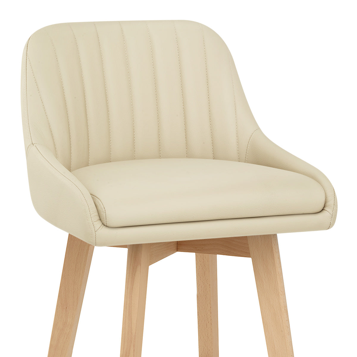 Echtleder Barhocker Eiche - Hamilton Beige