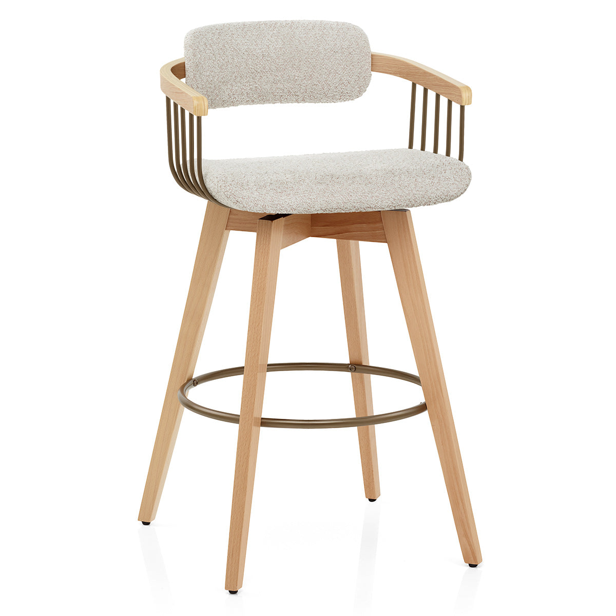 Stoffbarhocker Eiche - Electra Beige