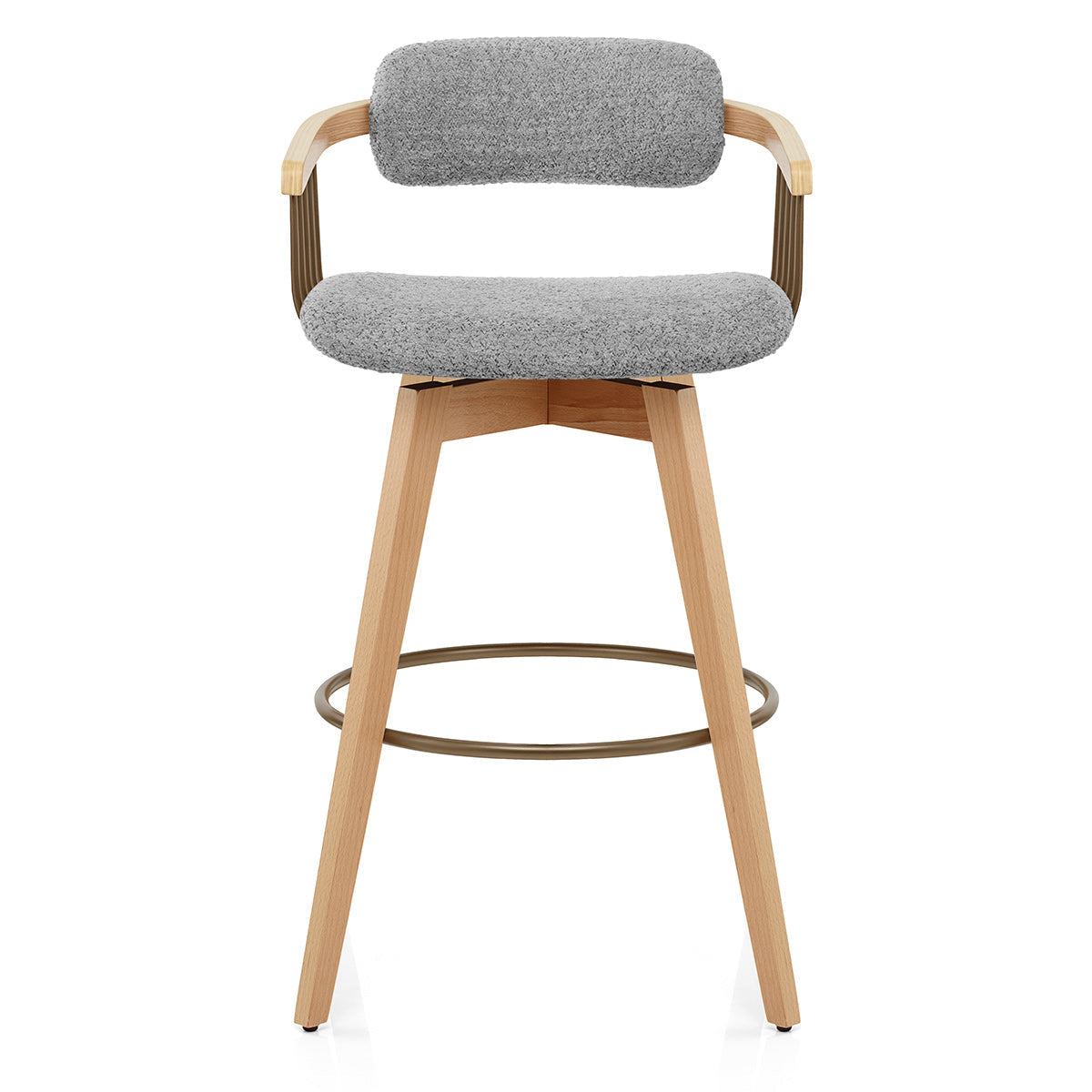 Sgabello Bouclé Quercia - Electra Grigio Chiaro