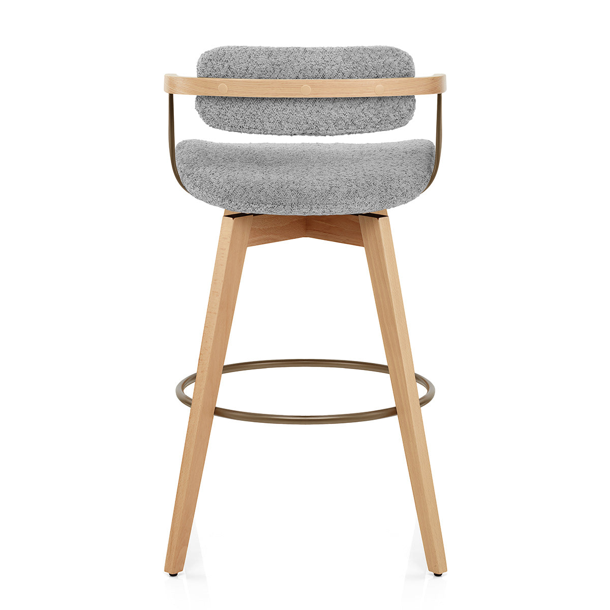 Sgabello Bouclé Quercia - Electra Grigio Chiaro