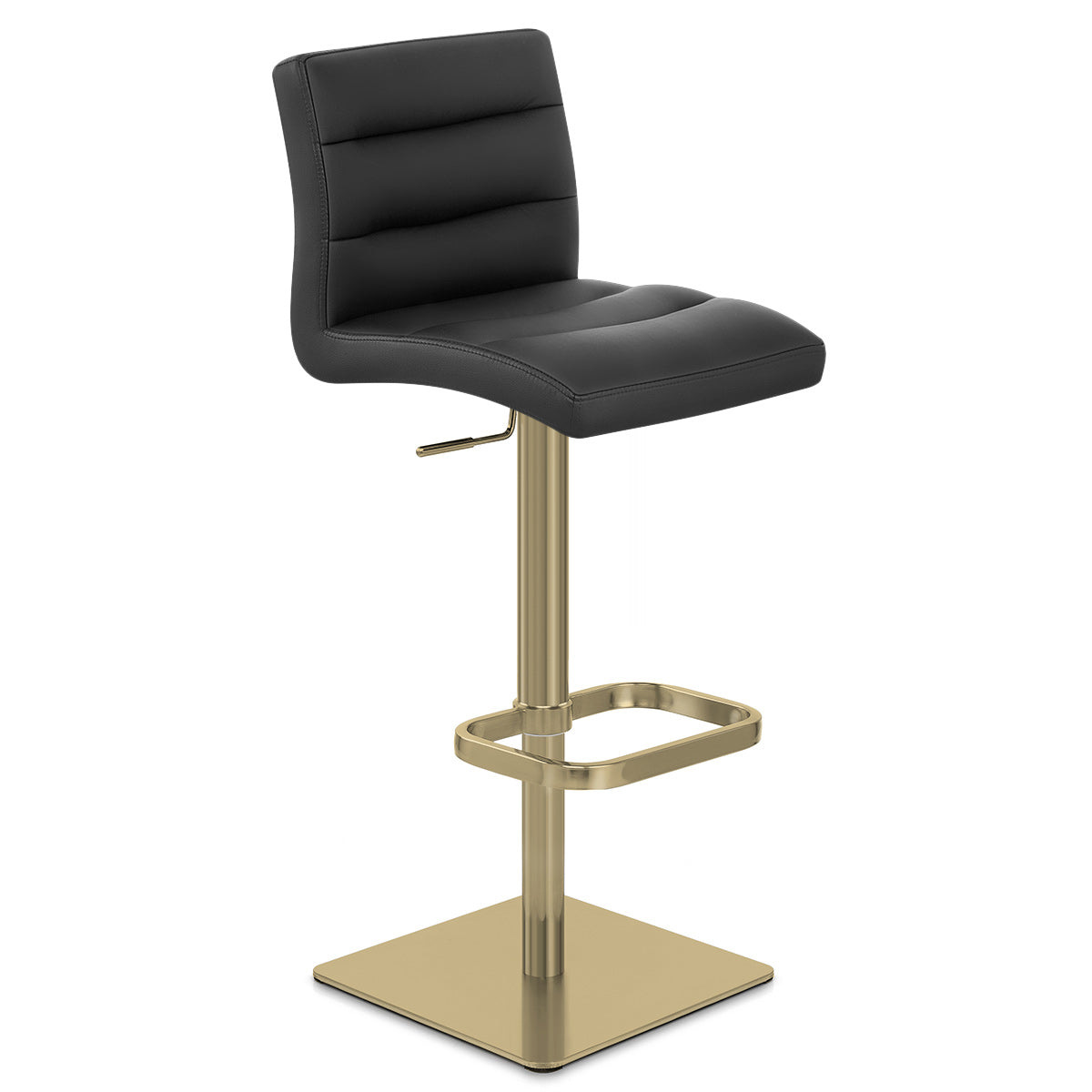 Kunstleder Barhocker Gold - Lush Schwarz