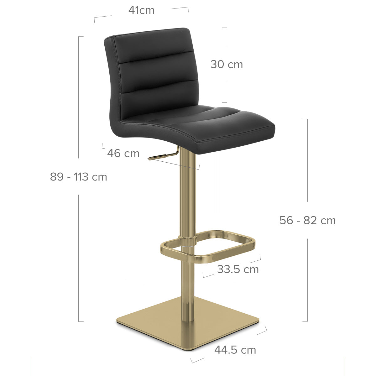 Kunstleder Barhocker Gold - Lush Schwarz