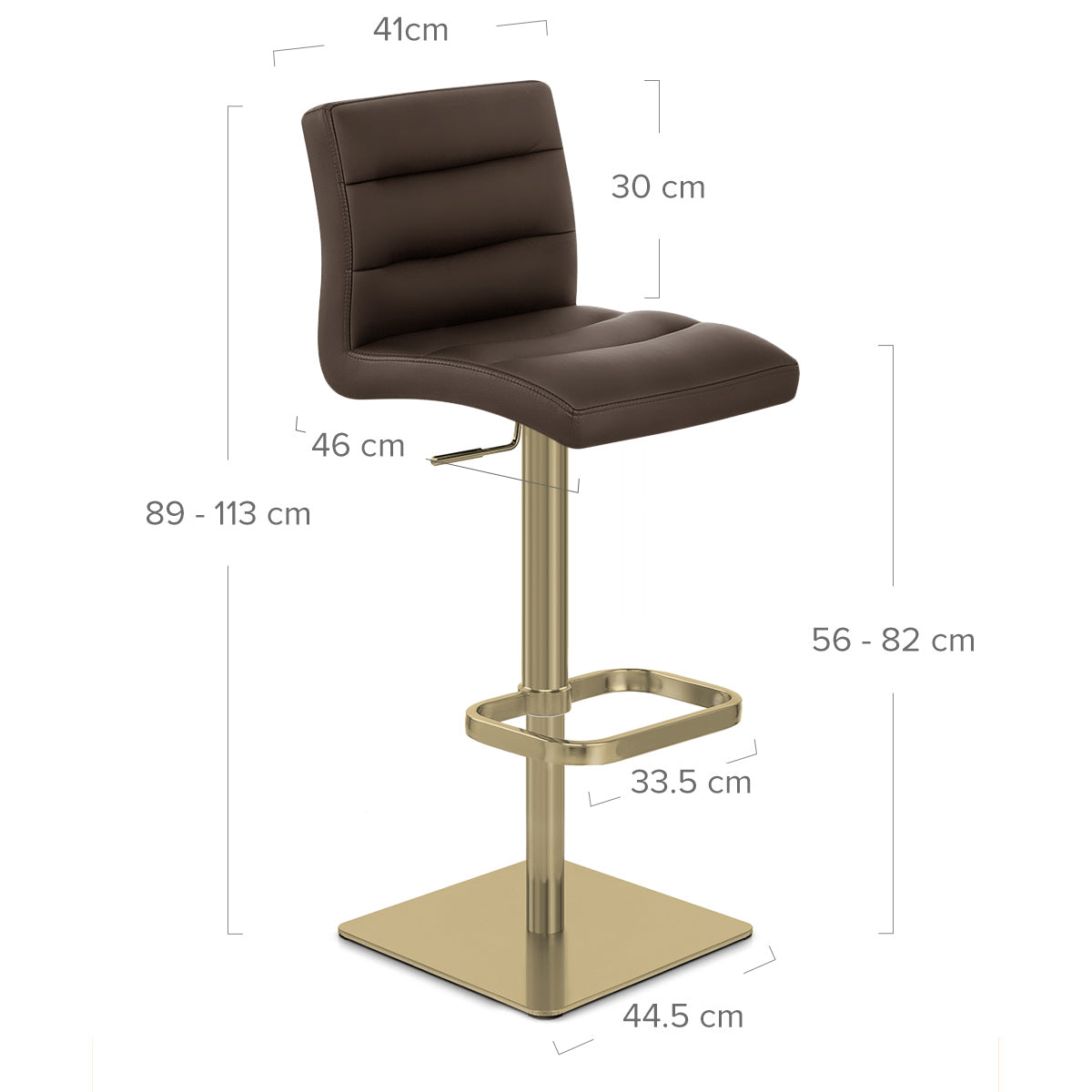 Kunstleder Barhocker Gold - Lush Braun