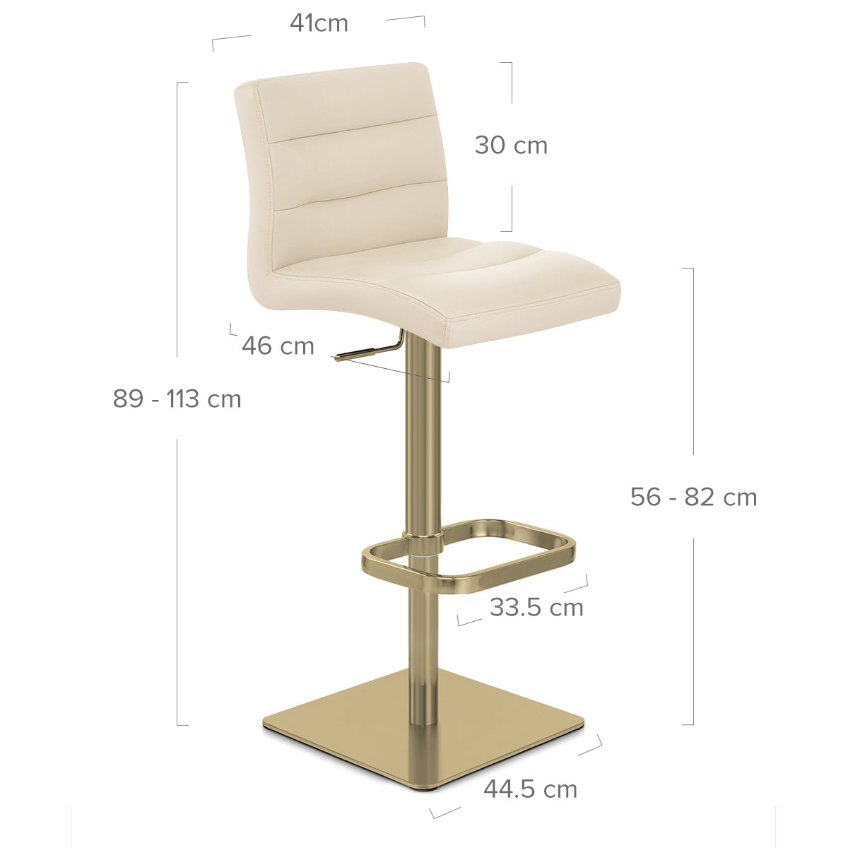 Sgabello Ecopelle Oro - Lush Crema