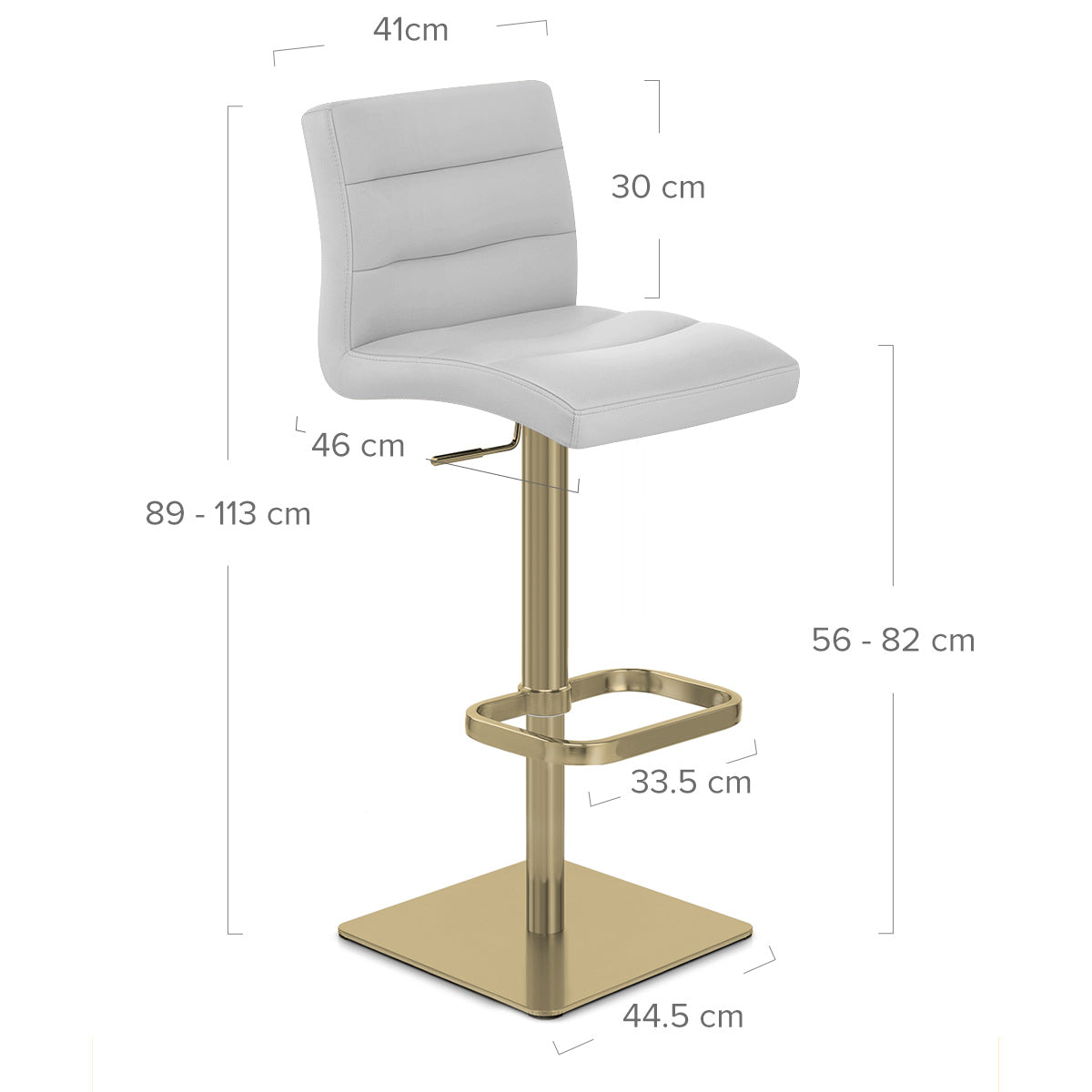Kunstleder Barhocker Gold - Lush Grau