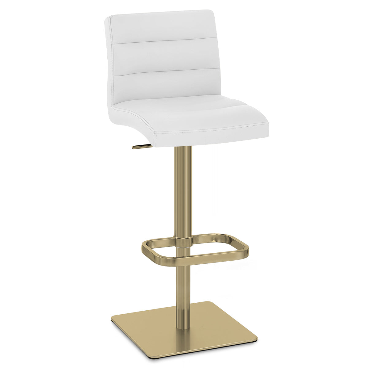 Sgabello Ecopelle Oro - Lush Bianco