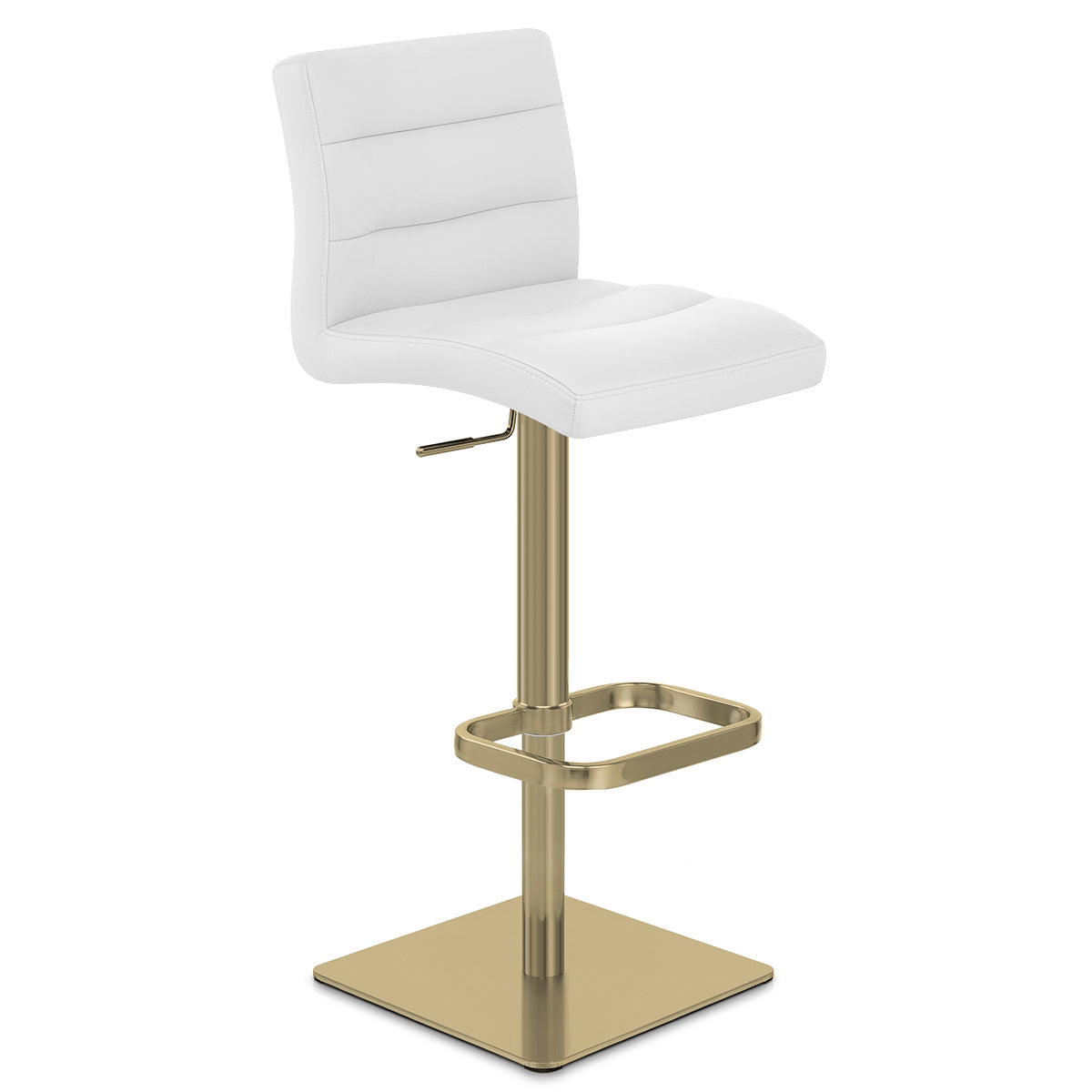 Sgabello Ecopelle Oro - Lush Bianco