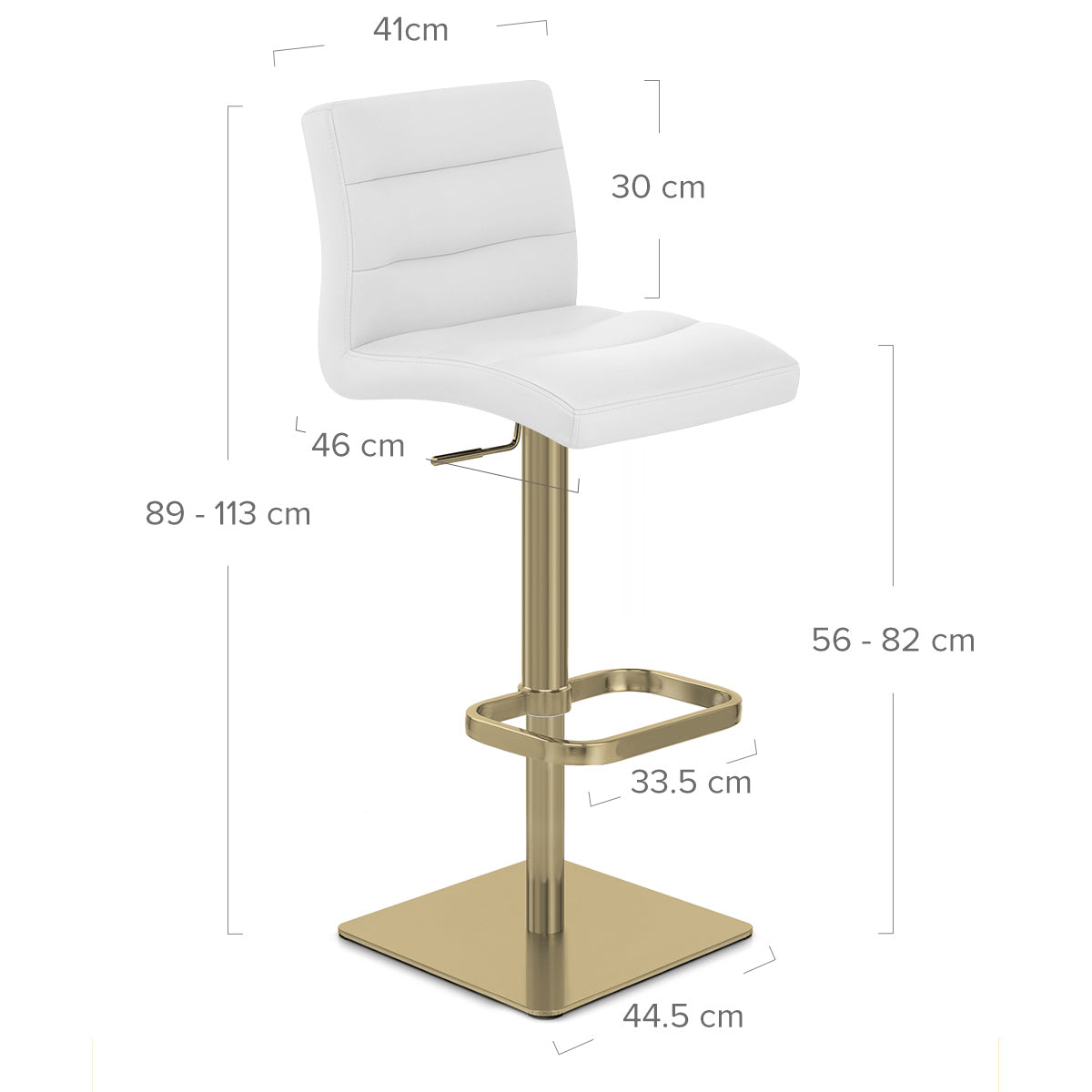 Sgabello Ecopelle Oro - Lush Bianco
