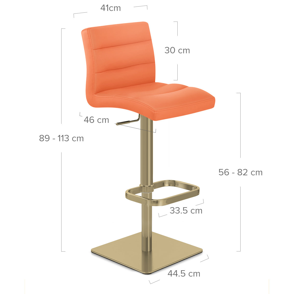 Kunstleder Barhocker Gold - Lush Orange