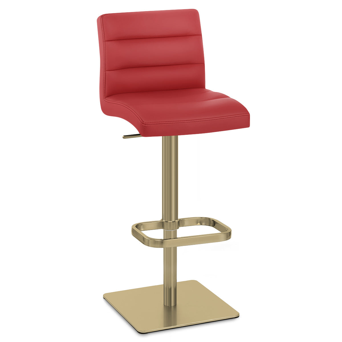 Kunstleder Barhocker Gold - Lush Rot