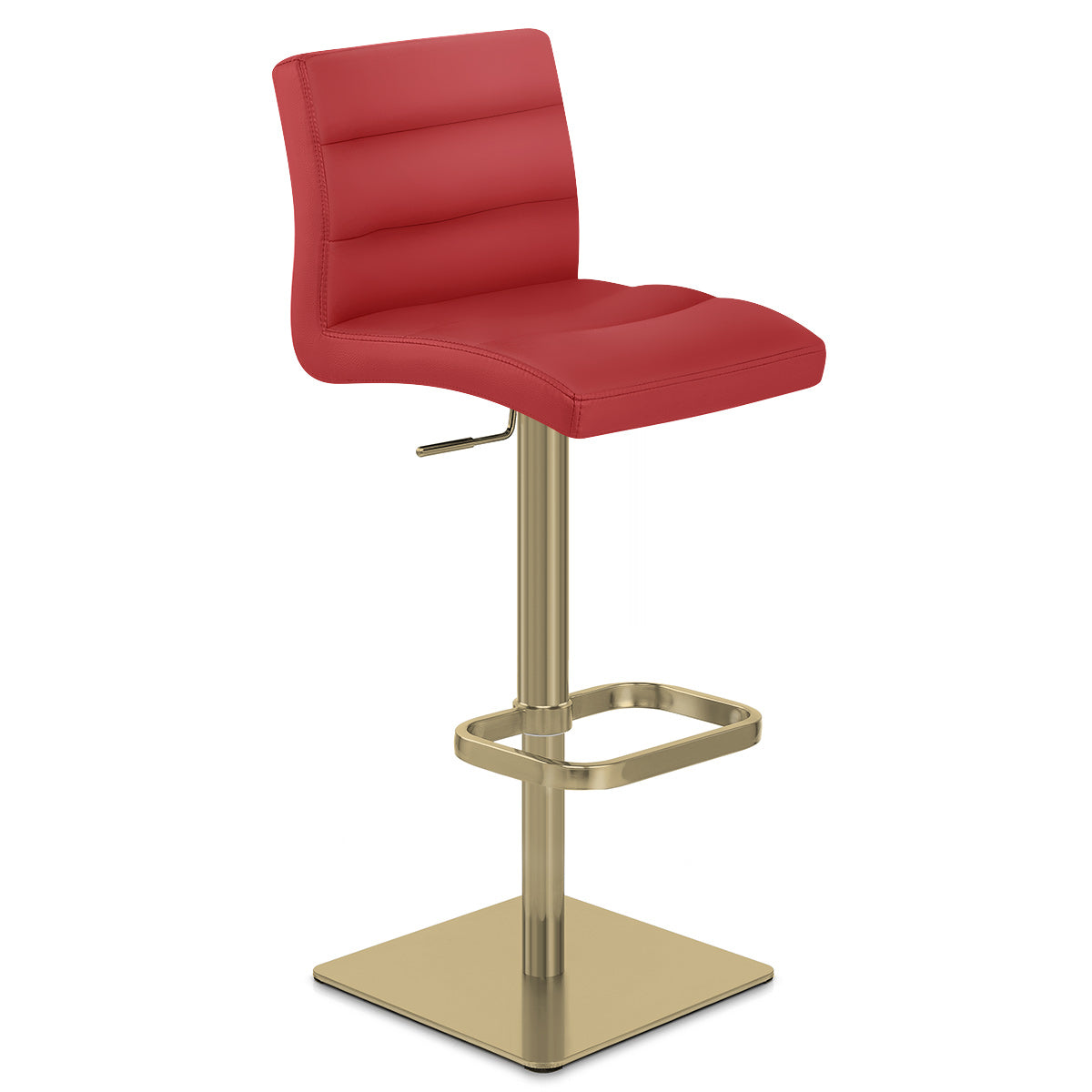 Kunstleder Barhocker Gold - Lush Rot