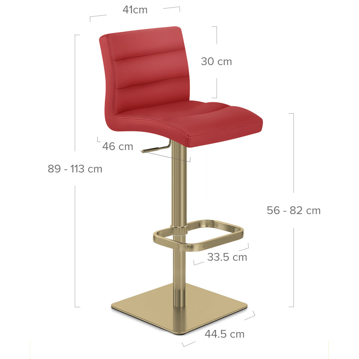 Kunstleder Barhocker Gold - Lush Rot