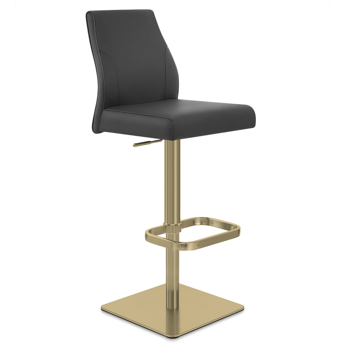 Echtleder Barhocker Gold - Martello Schwarz