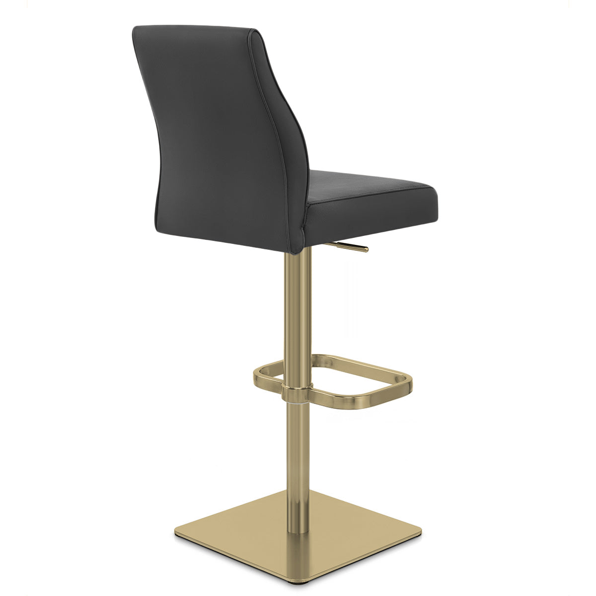 Echtleder Barhocker Gold - Martello Schwarz