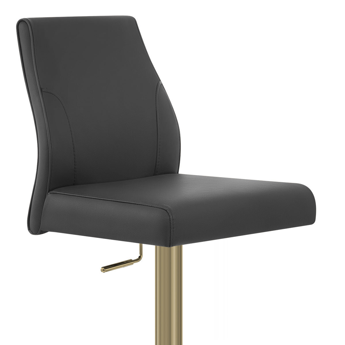 Echtleder Barhocker Gold - Martello Schwarz