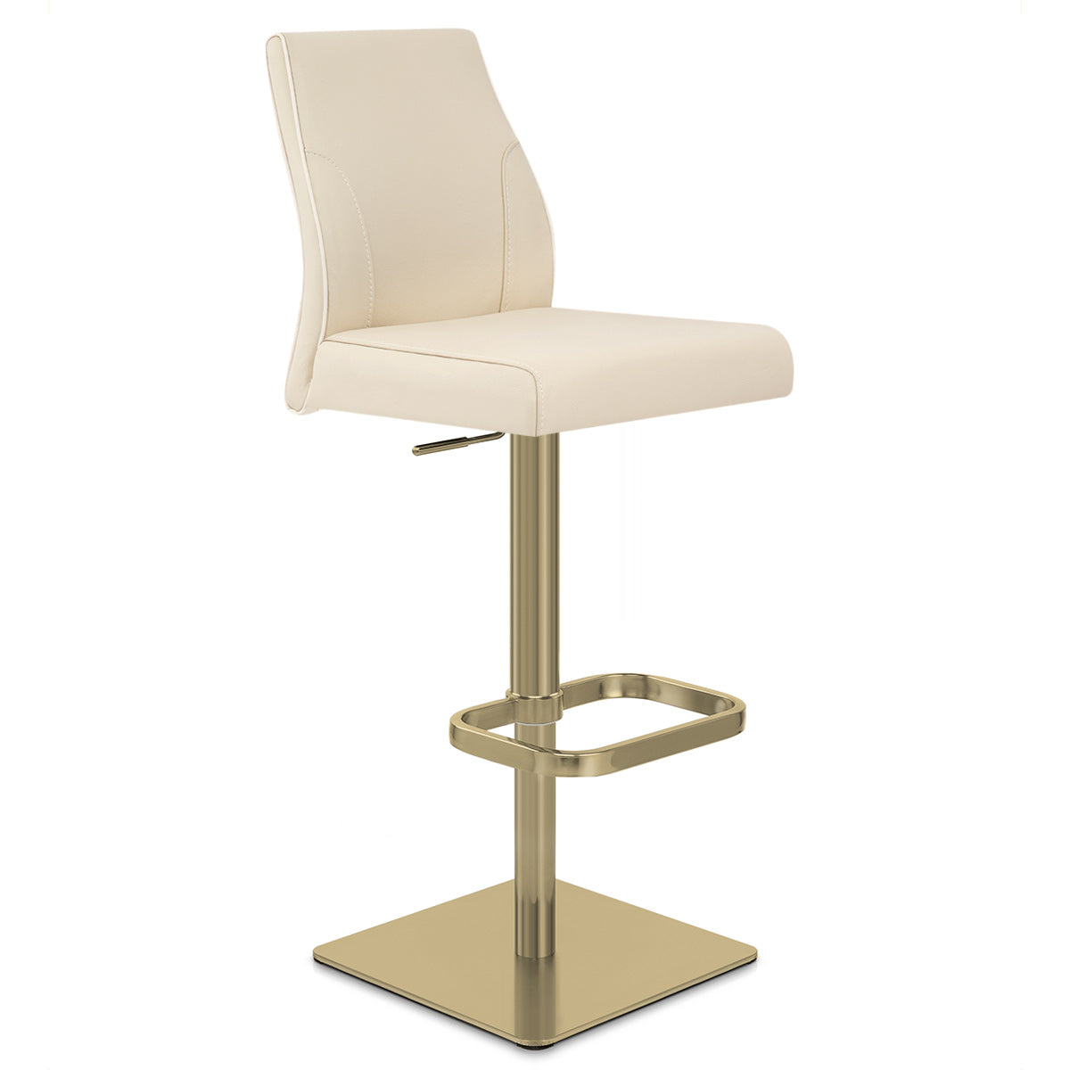 Echtleder Barhocker Gold - Martello Beige